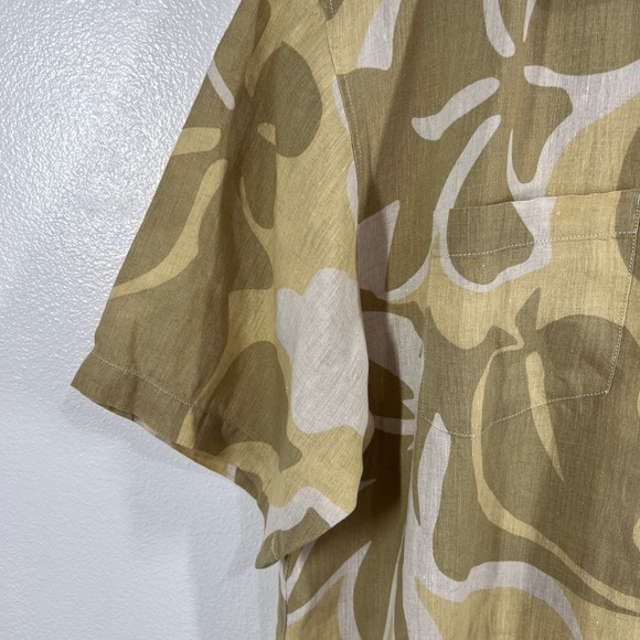 Tommy Bahama  100% Linen‎ Camp Shirt Tropical Print Button Up Short Sleeve Large - Picture 7 of 10